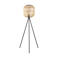 EGLO Bordesley Vloerlamp - E27 - 139 cm - Zwart/Natuur