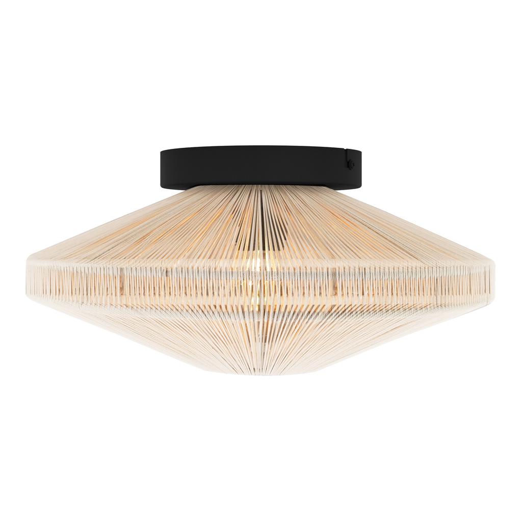 EGLO Midsumer Plafondlamp - E27 - Ø 38 cm - Zwart|Crème - Textiel