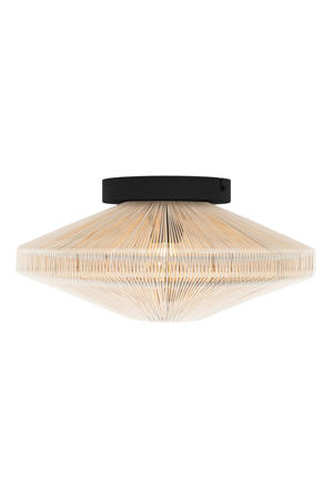 Midsumer Plafondlamp - E27 - Ø 38 cm - Zwart/Crème - Textiel 