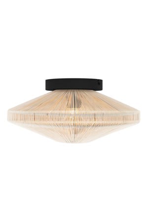Midsumer Plafondlamp - E27 - Ø 38 cm - Zwart/Crème - Textiel