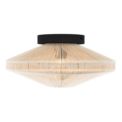 EGLO Midsumer Plafondlamp - E27 - Ø 38 cm - Zwart/Crème - Textiel afbeelding