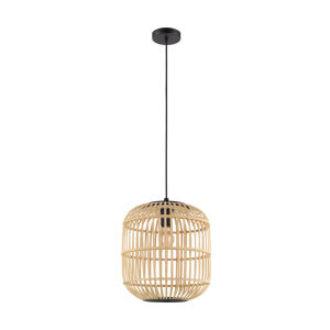 Bordesley Hanglamp - E27 - Ø 35 cm - Zwart/Hout  
