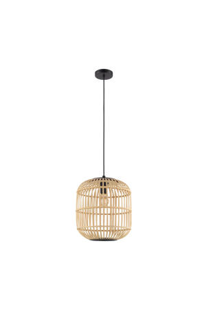 Bordesley Hanglamp - E27 - Ø 35 cm - Zwart/Hout  