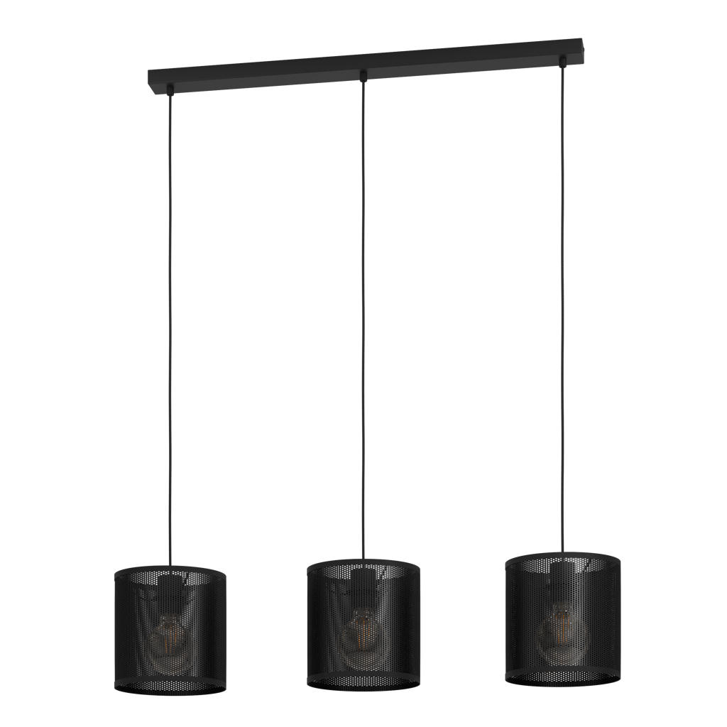 EGLO Manby Hanglamp - E27 - 90 cm - Zwart - Staal