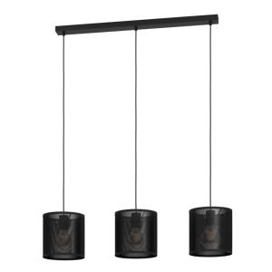 Manby Hanglamp - E27 - 90 cm - Zwart - Staal