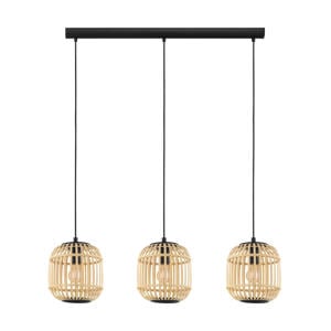 Bordesley Hanglamp - E27 - 91 cm - Zwart/Hout