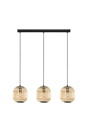 Bordesley Hanglamp - E27 - 91 cm - Zwart/Hout