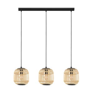 Bordesley Hanglamp - E27 - 91 cm - Zwart/Hout