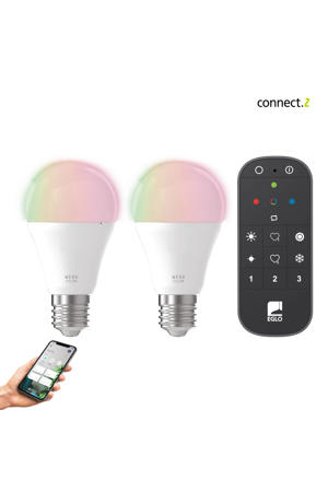 connect.z Smart Starterspakket - 2x E27 RGB LED lampen - Afstandsbediening  - Zigbee