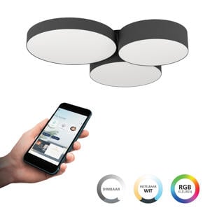 connect.z Barbano-Z Plafondlamp - 60,5 cm - Zwart/Wit - Instelbaar RGB & wit licht - Dimbaar - Zigbee