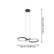 thumbnail: EGLO Serpins Hanglamp - LED - 66 cm - Zwart/Wit