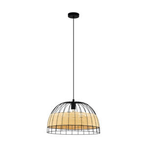 Anwick - Hanglamp - E27 - Ø 50 cm - Zwart/Rotan  