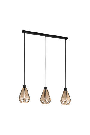 Adwickle Hanglamp - E27 - 87 cm - Zwart/Bruin