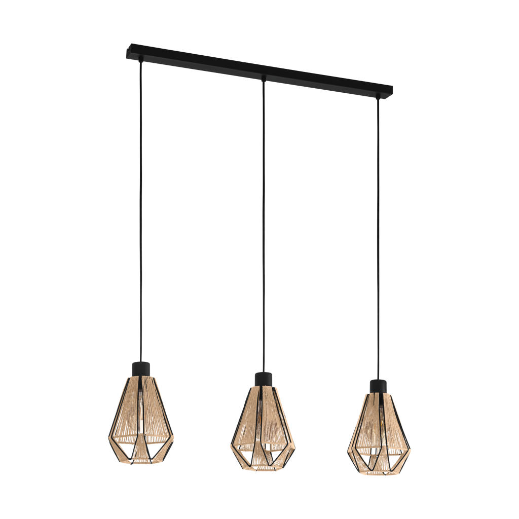 EGLO Adwickle Hanglamp - E27 - 87 cm - Zwart|Bruin