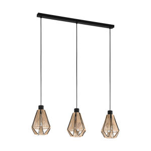 Adwickle Hanglamp - E27 - 87 cm - Zwart/Bruin