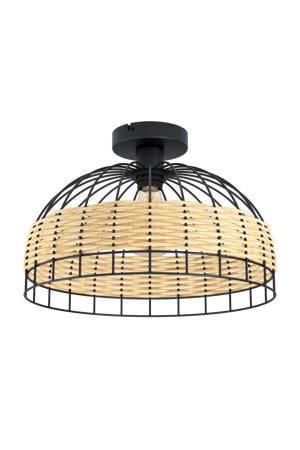 Anwick Plafondlamp - E27 - Ø 38 cm - Zwart/Rotan 