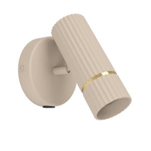 Caminia Wandlamp - GU10 - 15,5 cm - Zandkleur/Beige/Goud