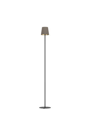 Fiorana Vloerlamp - E14 - Hoogte 140,5 cm - Zwart/Cappucino/Goud