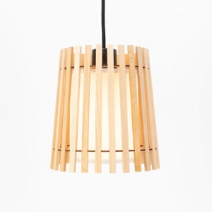 Fattoria Hanglamp - E27 - Ø 20 cm - Zwart/Bruin/Wit - Hout /Textiel