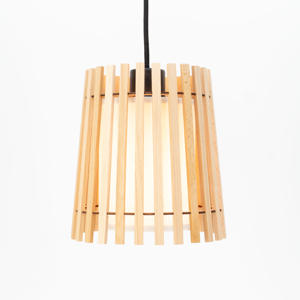 Fattoria Hanglamp - E27 - Ø 20 cm - Zwart/Bruin/Wit - Hout /Textiel