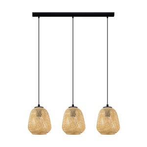 Dembleby - Hanglamp - E27 - 90 cm - Zwart/Natuur