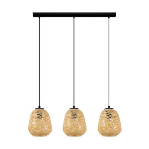 Dembleby - Hanglamp - E27 - 90 cm - Zwart/Natuur