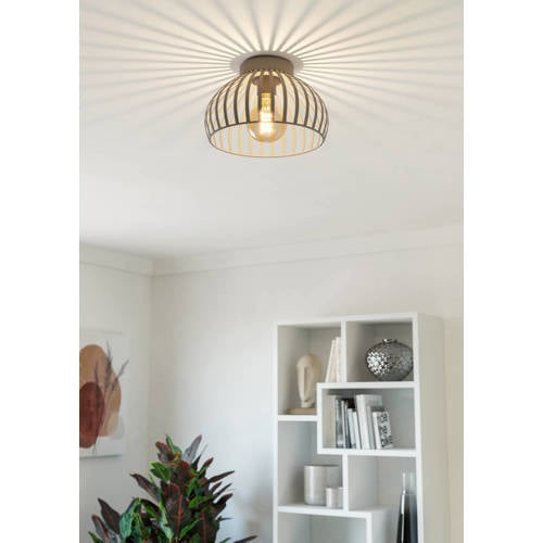 EGLO Mogano 3 Plafondlamp - E27 - Ø 28 cm - Zandkleur - Staal afbeelding