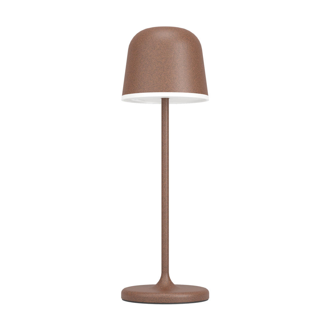 EGLO Mannera Tafellamp - Aanraakdimmer - 34 cm - Oplaadbaar (tot 38 uur licht) - Aluminium - Roestbruin/Wit - Draadloos - Binnen en Buiten