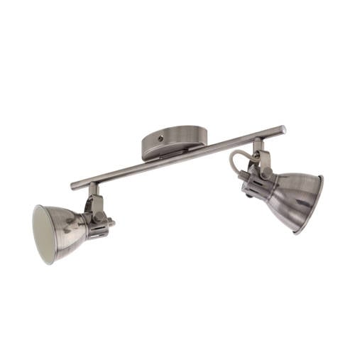 EGLO Seras Spot - GU10 - 2 lichts - 37 cm - Grijs/Crème afbeelding