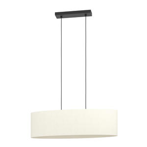 Febres Hanglamp - E27 - Textiel - Zwart/Wit