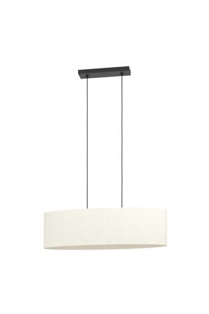 Febres Hanglamp - E27 - Textiel - Zwart/Wit