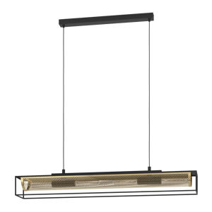 Nohales Hanglamp - E27 - 112 cm - Zwart/Goud - Staal