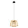 EGLO Hykeham Hanglamp - E27 - Ø 38 cm - Staal/Bamboe - Zwart/Bruin