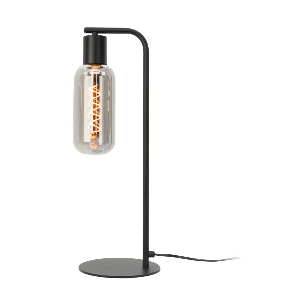 EGLO Majone Tafellamp - E27 - 50,5 cm - Zwart|Grijs - Smoke Glas - Rookglas