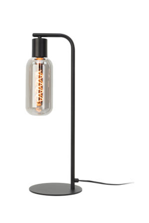 Majone Tafellamp - E27 - 50,5 cm - Zwart/Grijs - Smoke Glas - Rookglas 