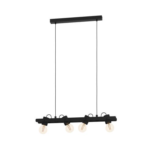 EGLO Plimsoll Hanglamp - E27 - 77 cm - Zwart - Staal/Hout afbeelding