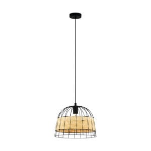 Anwick Hanglamp - E27 - Ø 37 cm - Zwart/Rotan