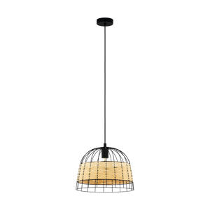 Anwick Hanglamp - E27 - Ø 37 cm - Zwart/Rotan  
