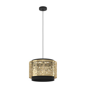 Sandbach Hanglamp - E27 - Ø 42 cm - Zwart/Goud - Staal - Japandi