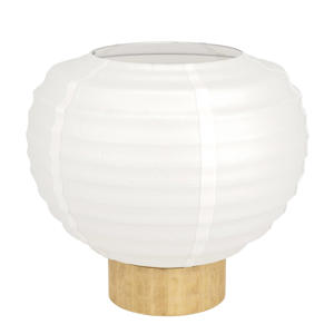 Summerhill Tafellamp - E27 - 20 cm - Wit/Bruin - Papier