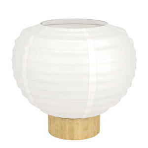 Summerhill Tafellamp - E27 - 20 cm - Wit/Bruin - Papier
