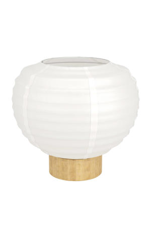 Summerhill Tafellamp - E27 - 20 cm - Wit/Bruin - Papier 