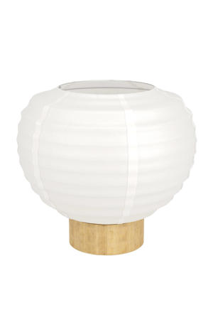 Summerhill Tafellamp - E27 - 20 cm - Wit/Bruin - Papier