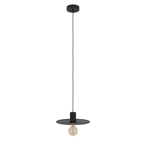 EGLO Ikeston Hanglamp - E27 - Ø 28 cm - industrieel - Zwart - Staal afbeelding