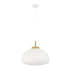 Summerhill Hanglamp - E27 - Ø 55 cm - Wit/Bruin - Papier