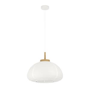 Summerhill Hanglamp - E27 - Ø 55 cm - Wit/Bruin - Papier