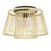 EGLO Hykeham Plafondlamp - E27 - Ø 38 cm - Staal|Bamboe - Zwart|Bruin