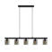 EGLO Cadley Hanglamp | Rookglas - Smoke glas | E27 | Breedte 121 cm | Zwart
