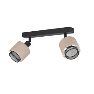 Rosley Spot - E14 - 31 cm - Zwart/Beige - Textiel
