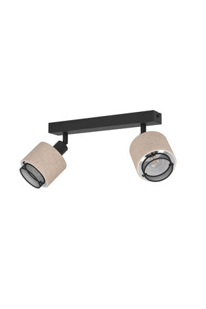 Rosley Spot - E14 - 31 cm - Zwart/Beige - Textiel